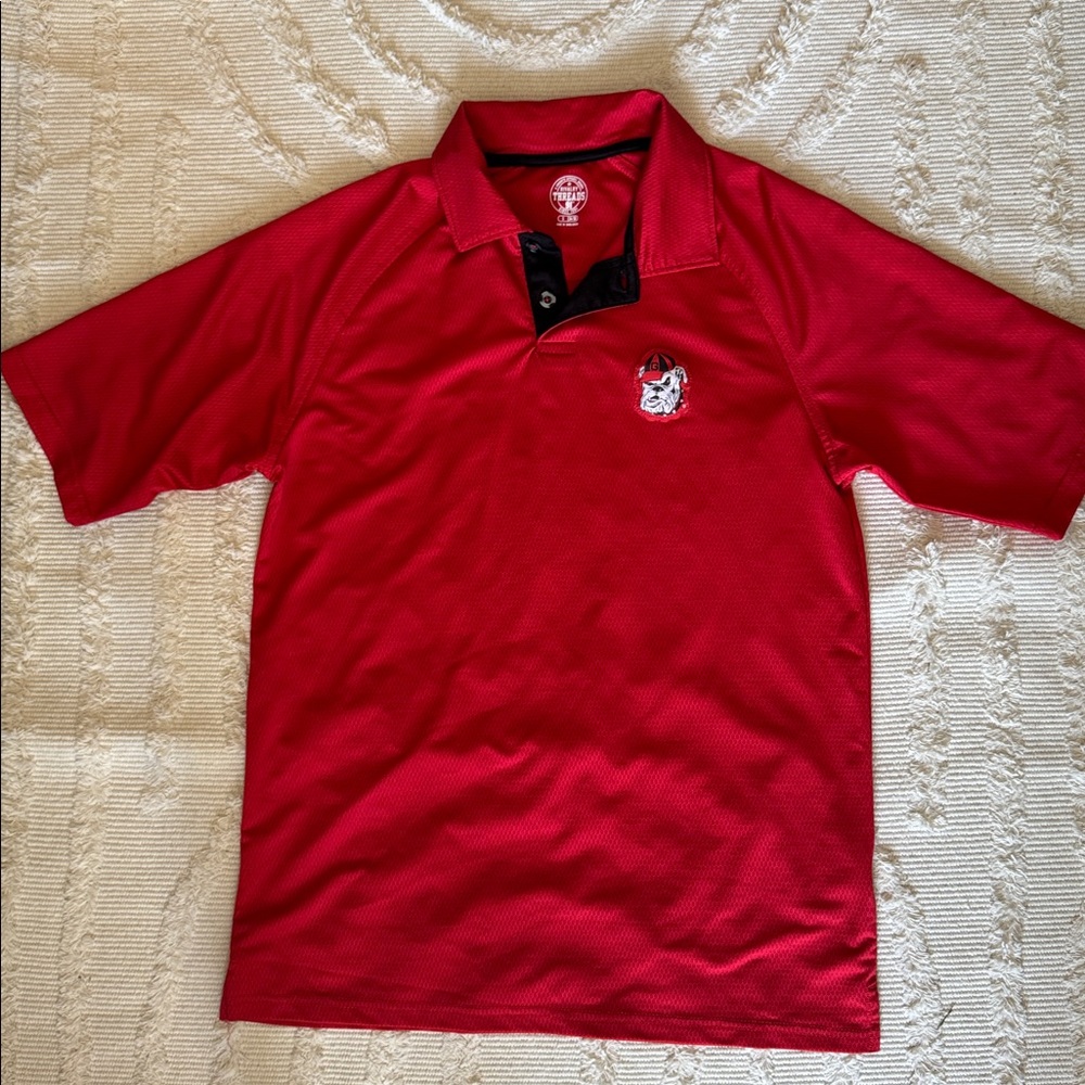 Georgia Bulldogs UGA Red and Black Polo Shirt Golf Shirt